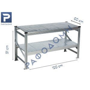Γαλβανιζέ Πάγκος 150Χ60Χ91 (Μ-Π-Υ) Απλός